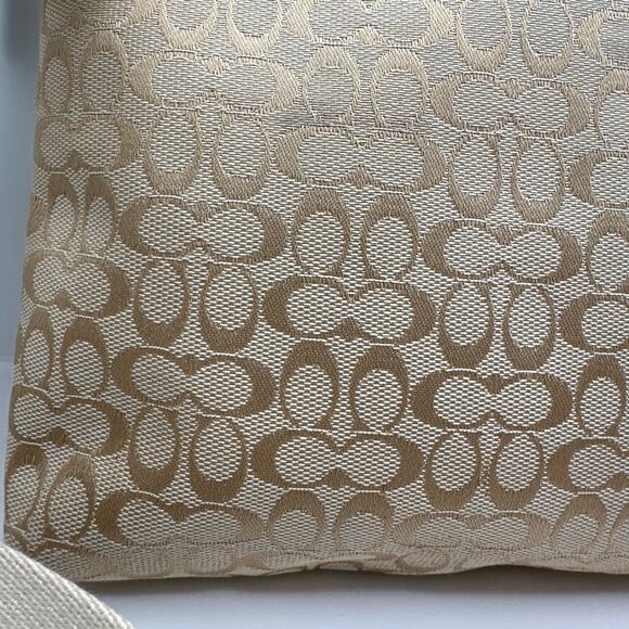 COACH Tan and Off White Signature Canvas Crossbody - Picture 6 of 12